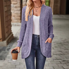 Women’s Relaxed-Fit Mid-Length Winter Coat with Pockets – Casual Autumn Outerwear Jacket-4