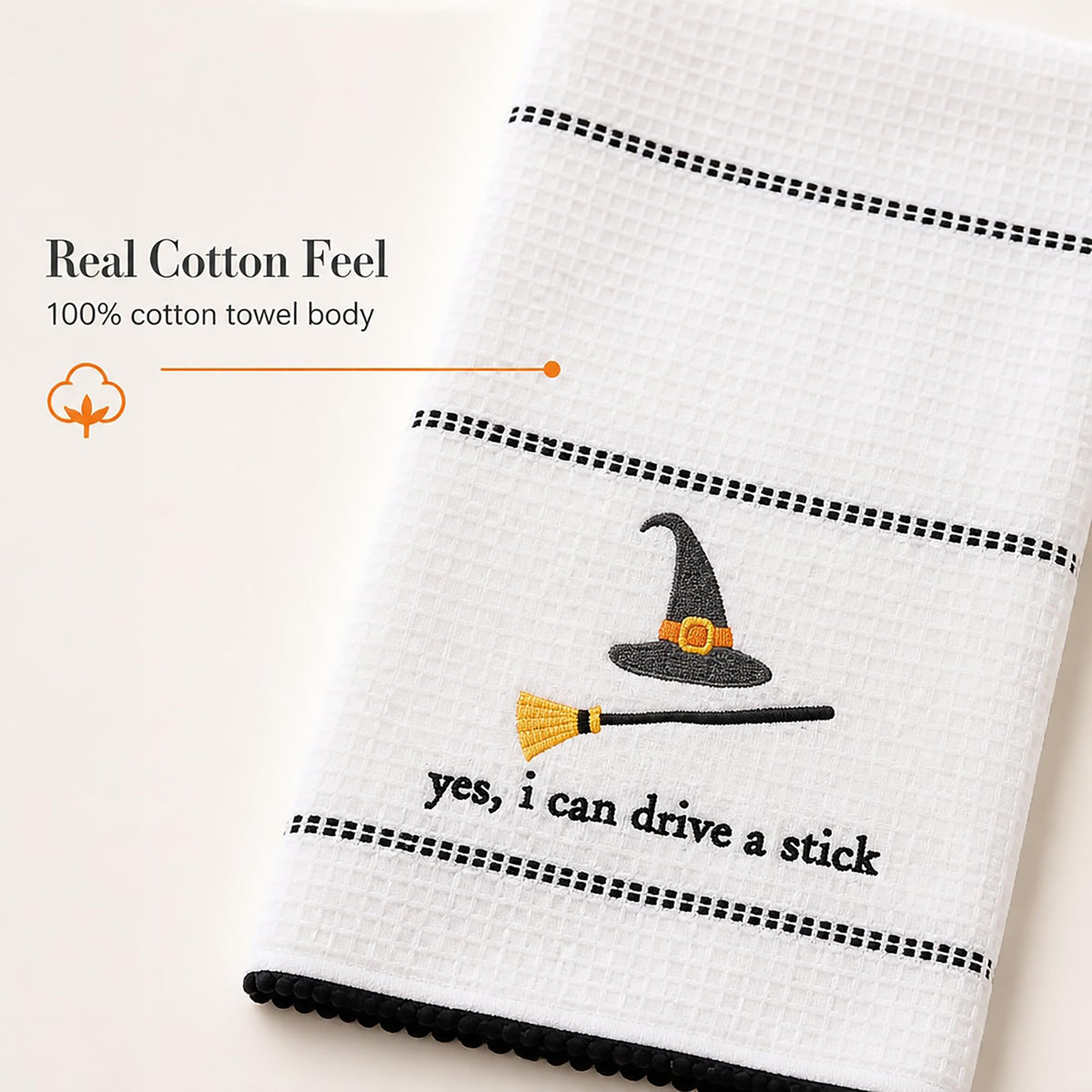 Mud Pie Halloween Towel, Drive Stick, 16 1/2" x 26"-8