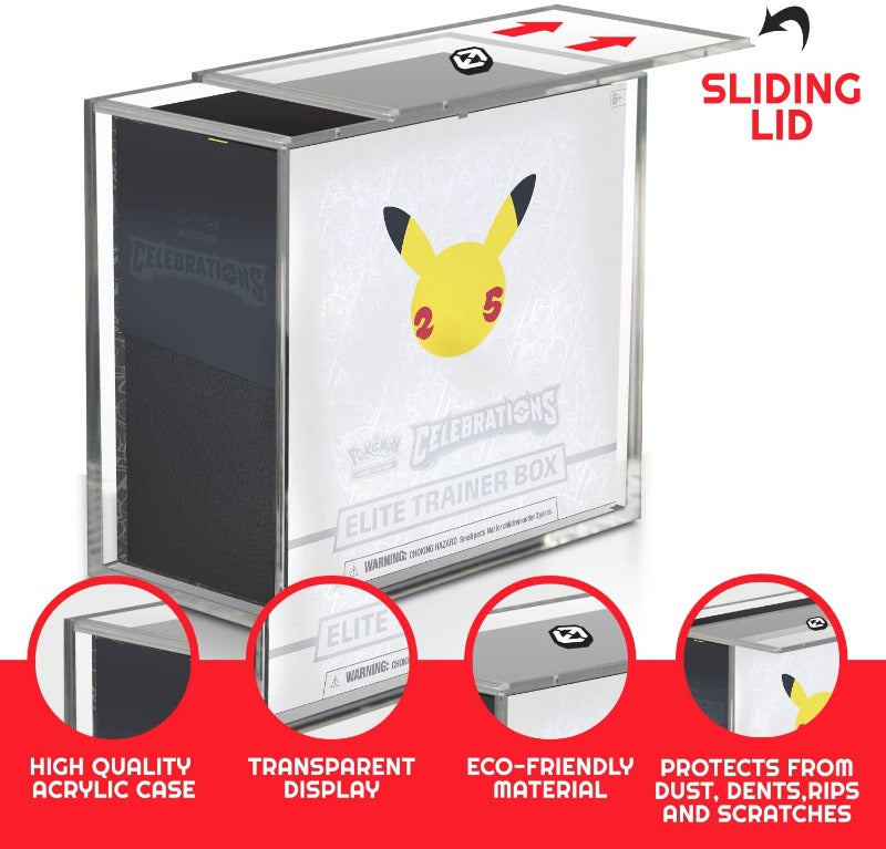 Pokemon ETB Elite Trainer Box w/ Sliding Lid Anti-UV - EVORETRO Acrylic Protector 4.0MM-3