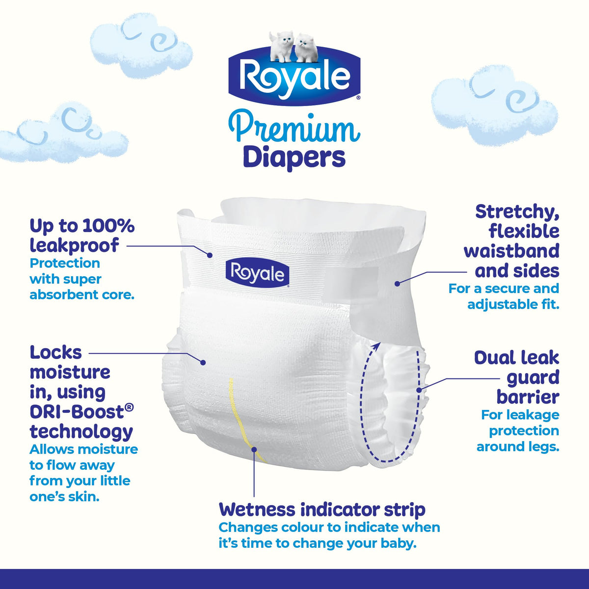 Royale Premium Diapers, Size 2 (12-18 lb), 186 Count, Disposable Baby Diapers (Packaging may vary) 🍁 All In One Marketplace Canada