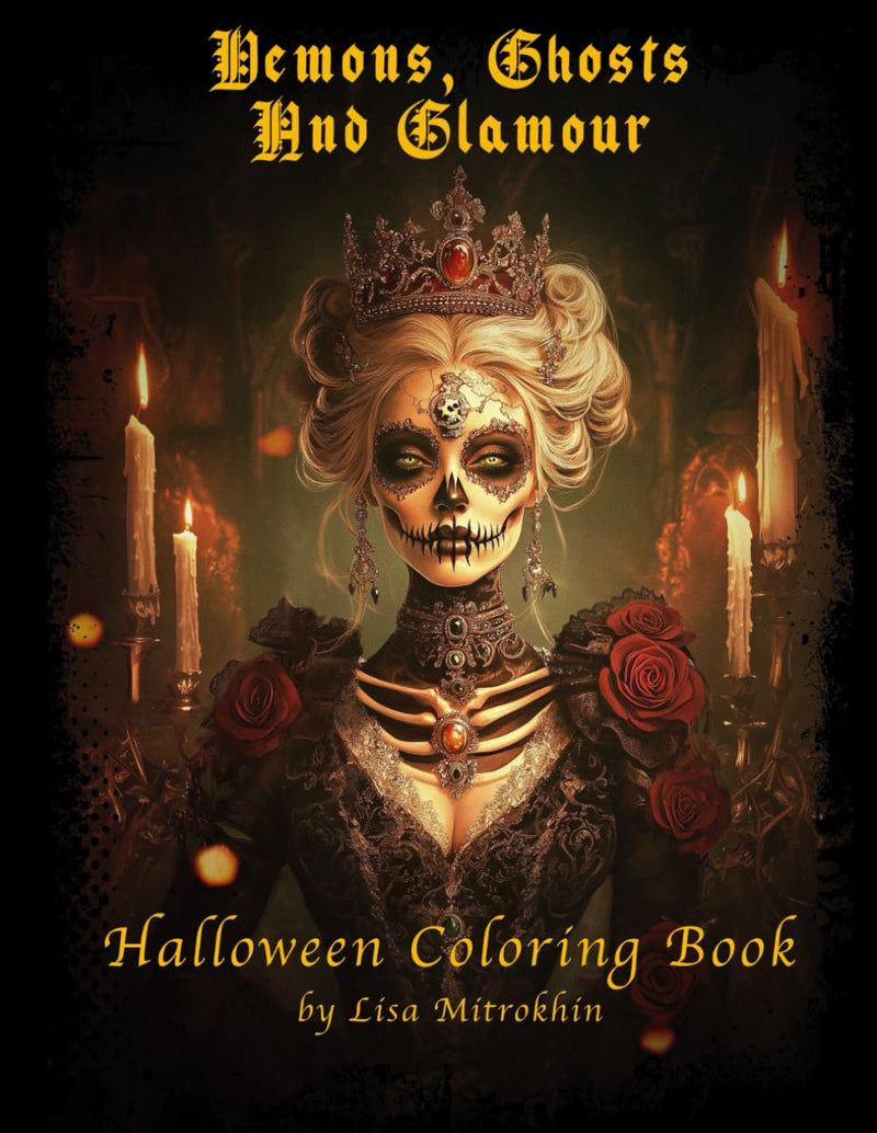 Demons, Ghosts And Glamour: Halloween Coloring Book-1