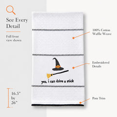 Mud Pie Halloween Towel, Drive Stick, 16 1/2" x 26"-9