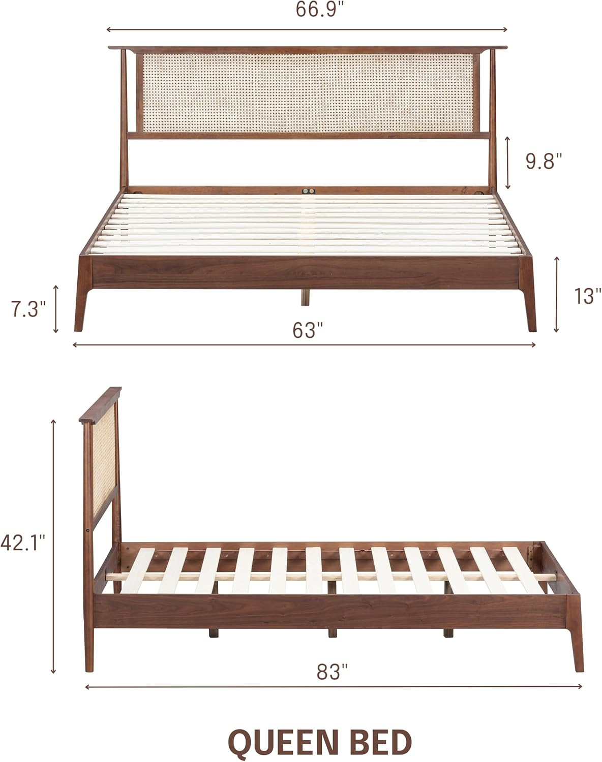 Ruby Natural Rattan Bed Frame-15