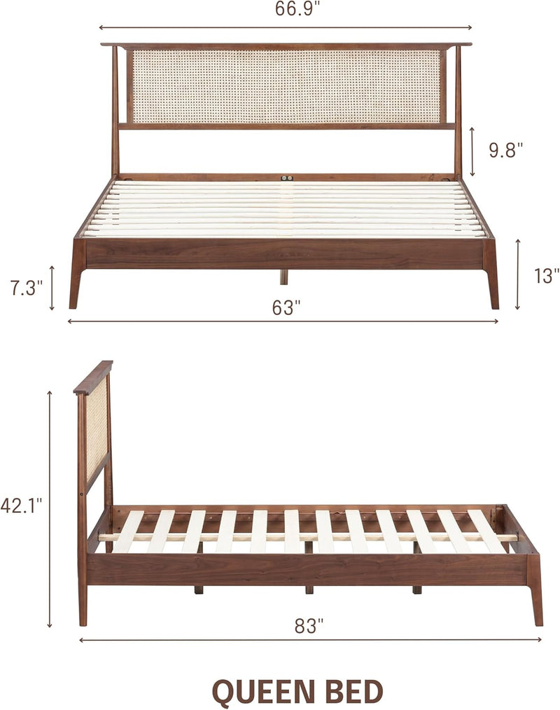 Ruby Natural Rattan Bed Frame-15