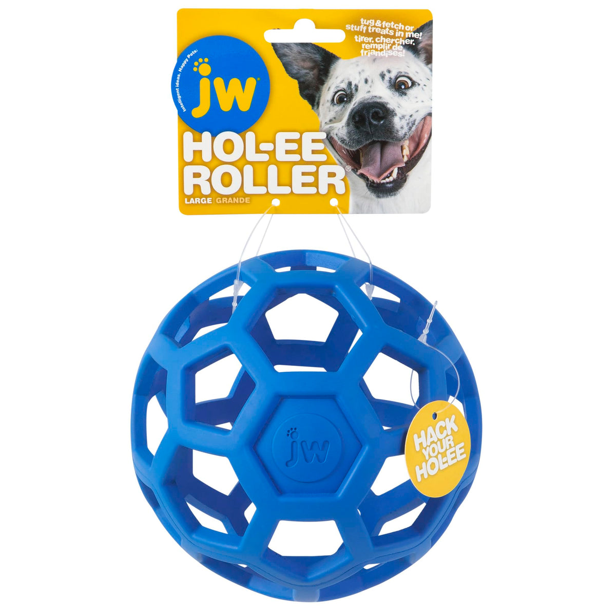 JW Pet HOL-ee Roller Original Do It All Dog Toy Puzzle Ball, Natural Rubber, Assorted Colors, Large 🍁 All In One Marketplace Canada