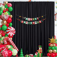 Backdrop Curtains Black Polyester Backdrop for Curtains 2 Packs 5ftx8ft-7