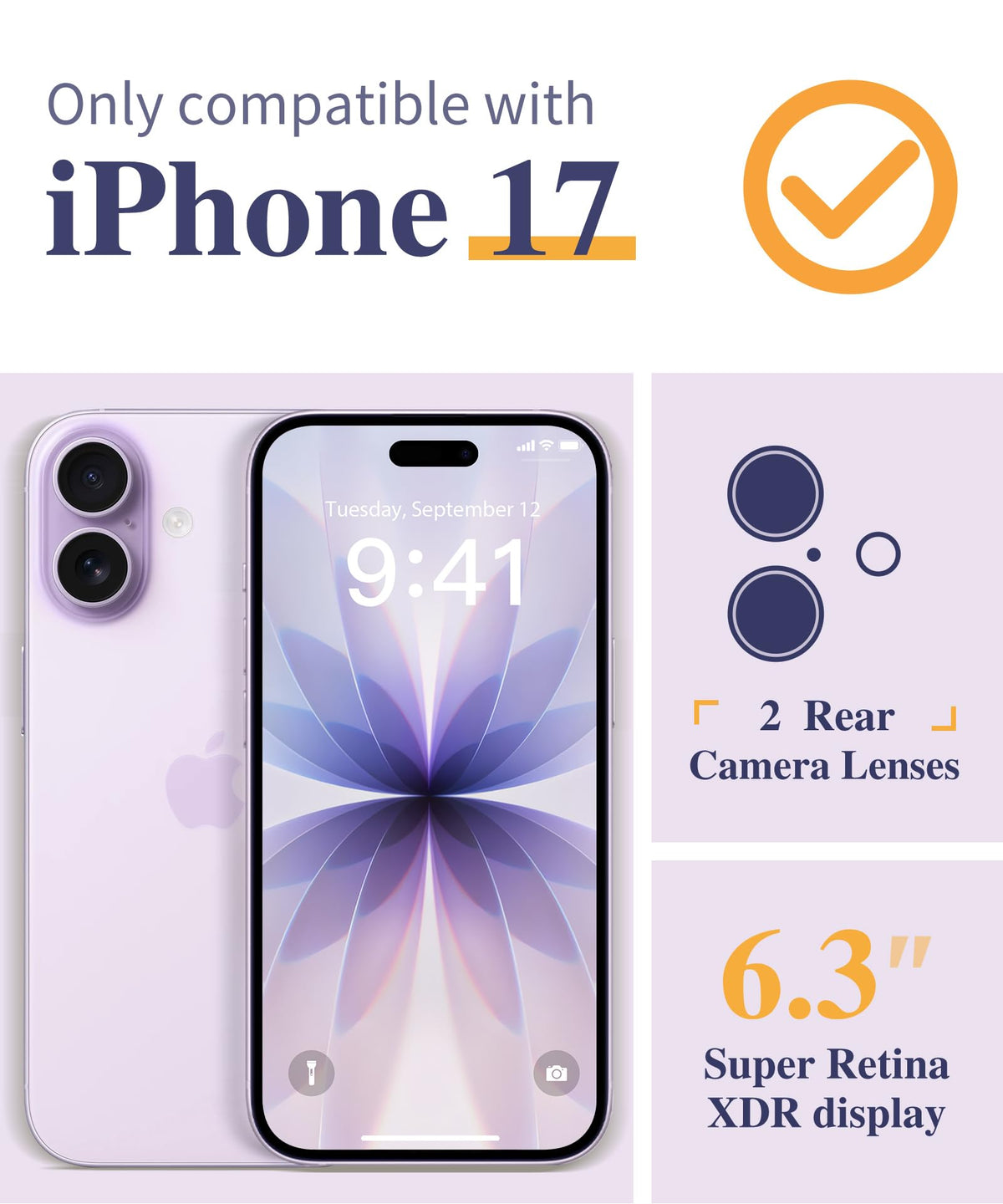 GVIEWIN Compatible with iPhone 17 Case 6.3" 2025, with Screen Protector & Camera Lens Protector, Shockproof Military Grade Drop Protective Clear Floral Slim Phone Cover for Women,Floratopia/Colorful