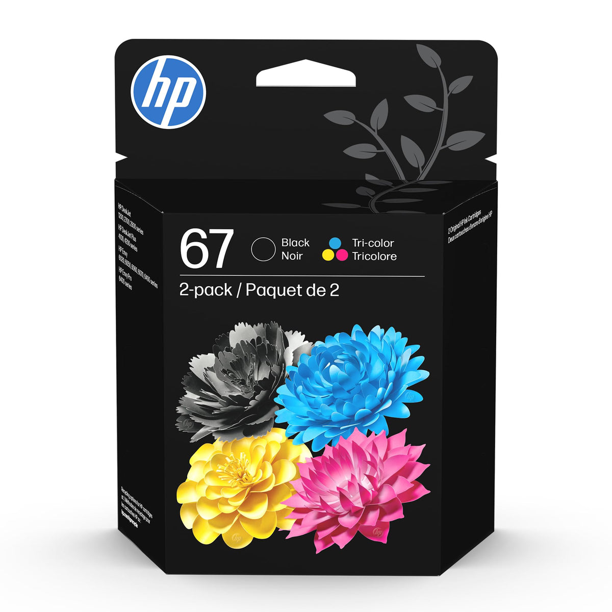 Original HP 67 Black/Tri Color Ink Cartridges (2 Pack) | Works with HP DeskJet 1255, 2700, 4100 Series; HP Envy 6000, 6400 Series | Instant Ink Eligible | 3YP29AN 🍁 All In One Marketplace Canada