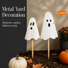 Mud Pie Halloween Metal Ghost Yard Signs, 24", 20"-9