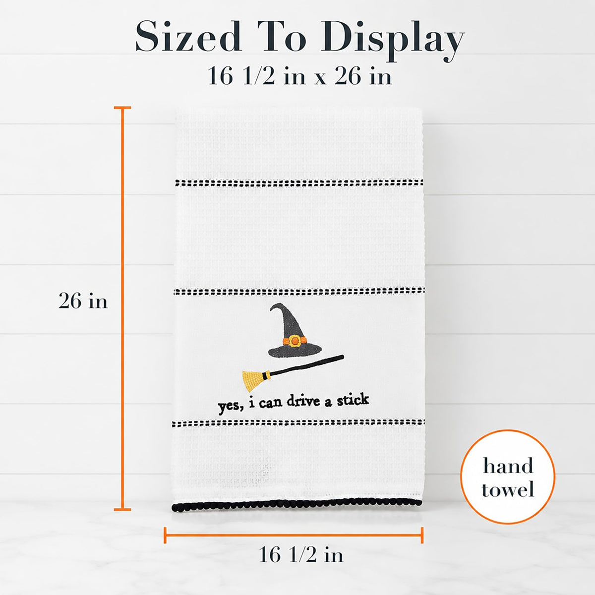 Mud Pie Halloween Towel, Drive Stick, 16 1/2" x 26"-6