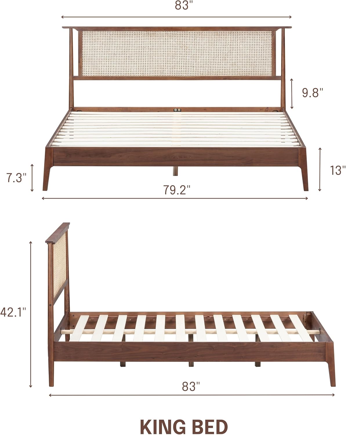 Ruby Natural Rattan Bed Frame-16