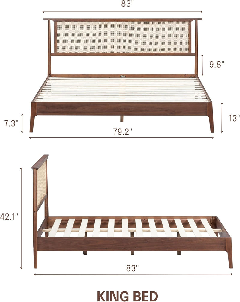 Ruby Natural Rattan Bed Frame-16