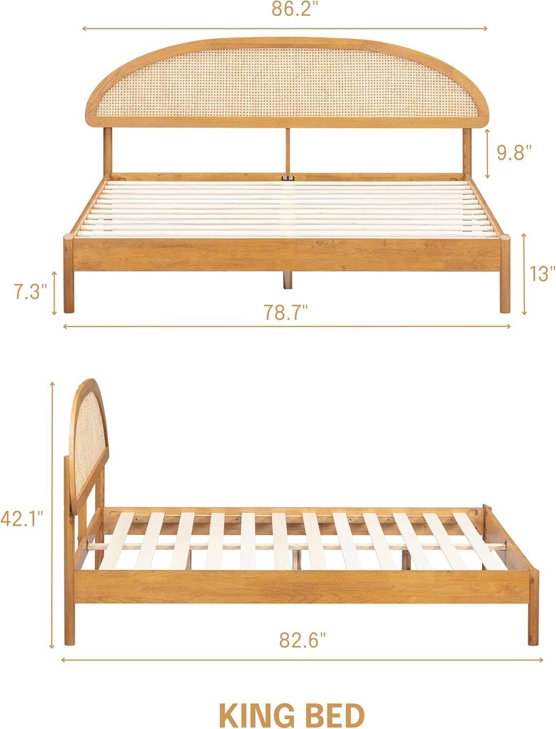 Estructura de cama de madera Gem-11