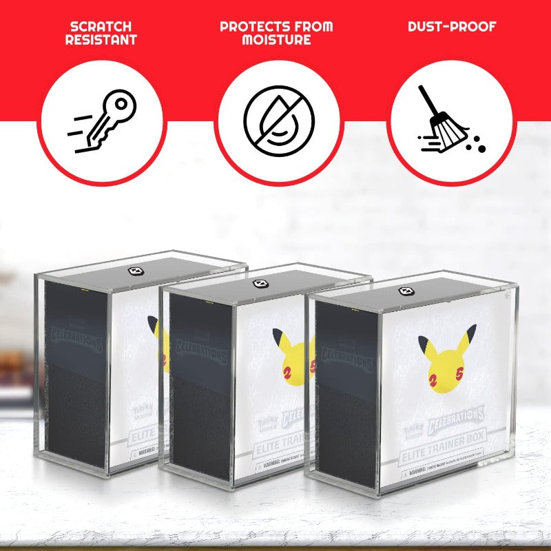 Pokemon ETB Elite Trainer Box w/ Sliding Lid Anti-UV - EVORETRO Acrylic Protector 4.0MM-7
