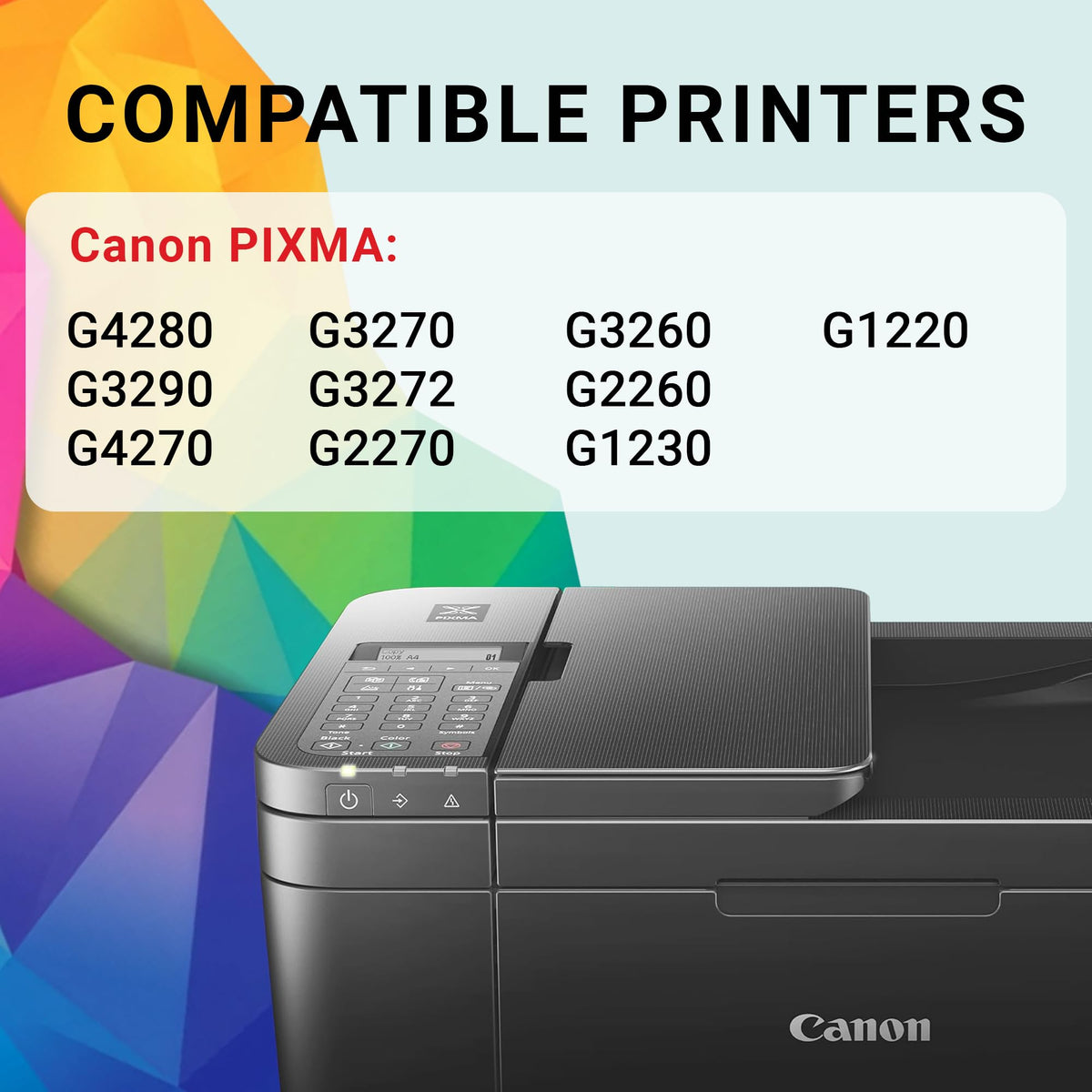 Canon Genuine Ink Cartridges GI-21 Series (Black, Cyan, Magenta & Yellow), Value Pack (4-Count) with PP-301 4" x 6" Photo Paper Plus Glossy II, Printer Ink for PIXMA G4280 / G3290 / G4270 Printers