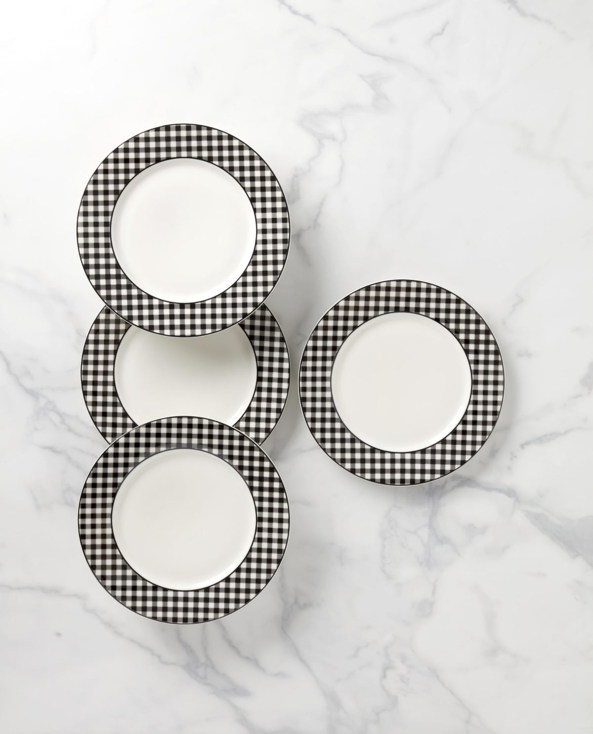 Lenox Gingham Black Halloween Porcelain Dinner Plate Set for 4-3