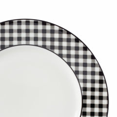 Lenox Gingham Black Halloween Porcelain Dinner Plate Set for 4-2