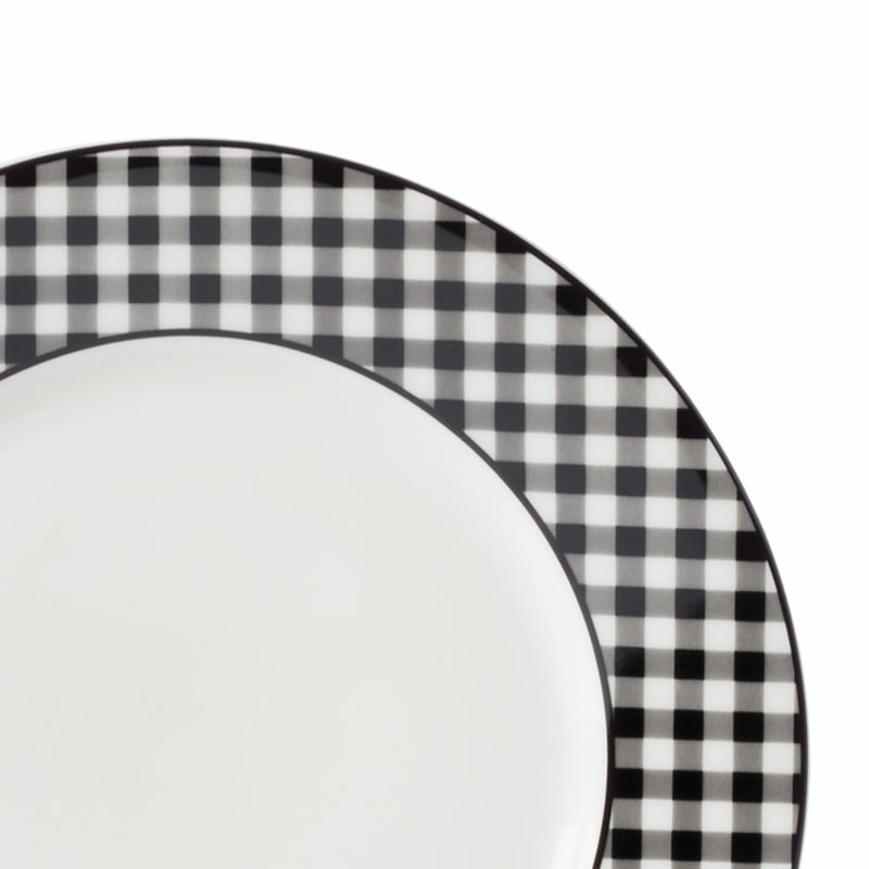 Lenox Gingham Black Halloween Porcelain Dinner Plate Set for 4-2