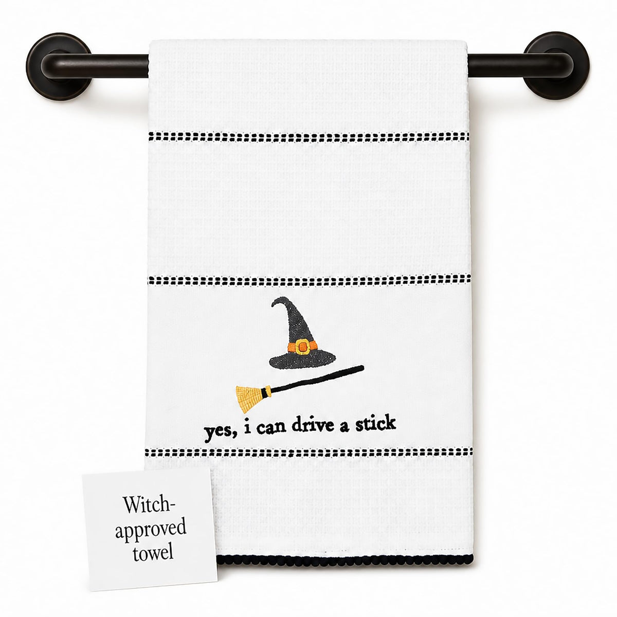 Mud Pie Halloween Towel, Drive Stick, 16 1/2" x 26"-1
