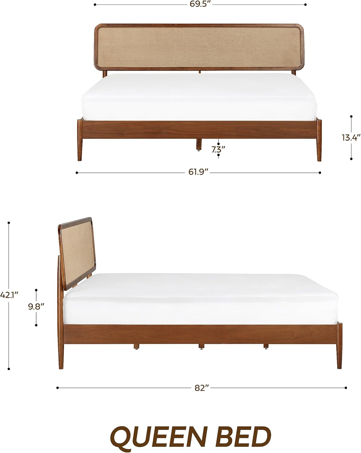Lupin Solid Wood Bed Frame-9
