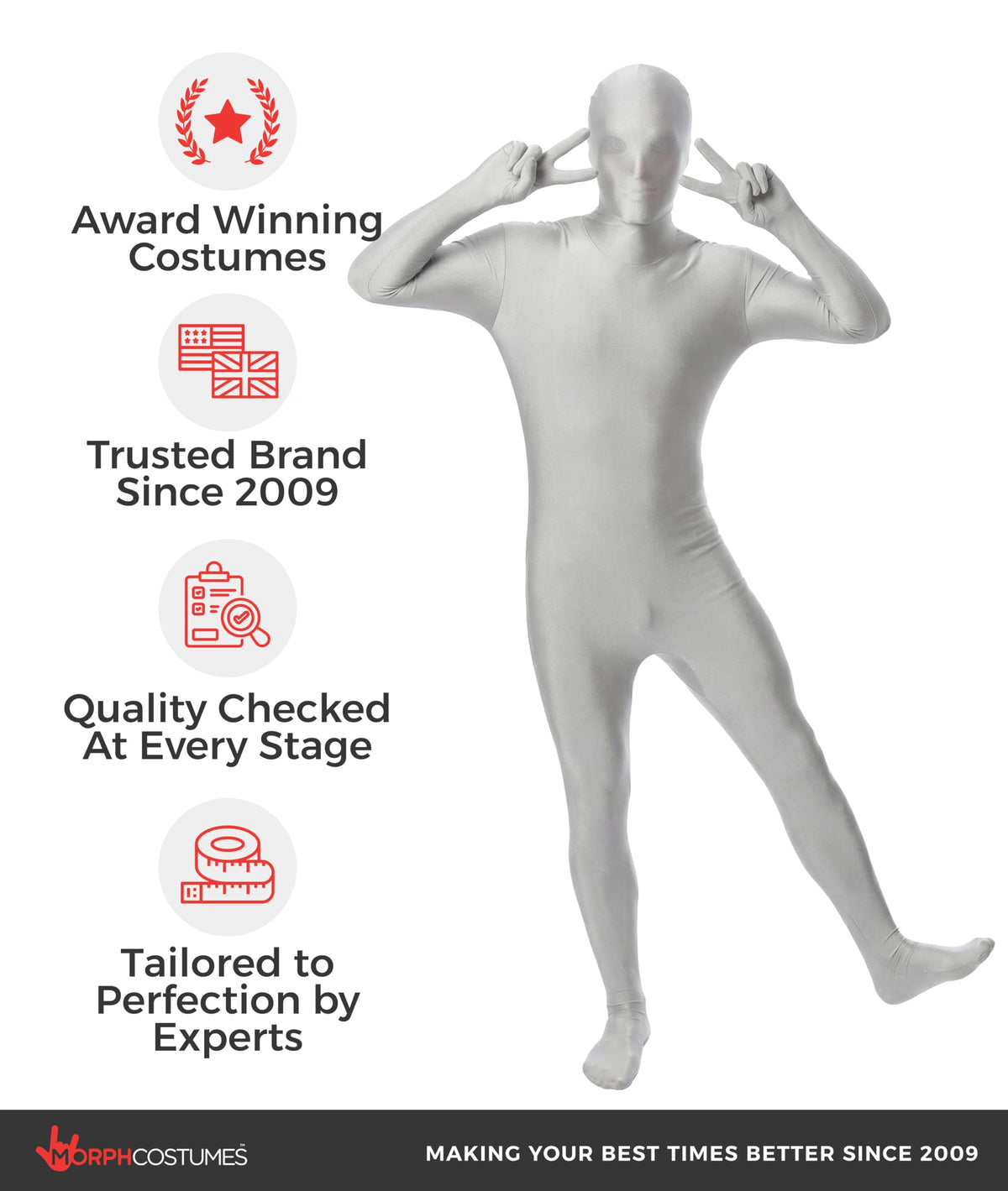 Morphsuits Morphsuit Original, Silver, Large-5