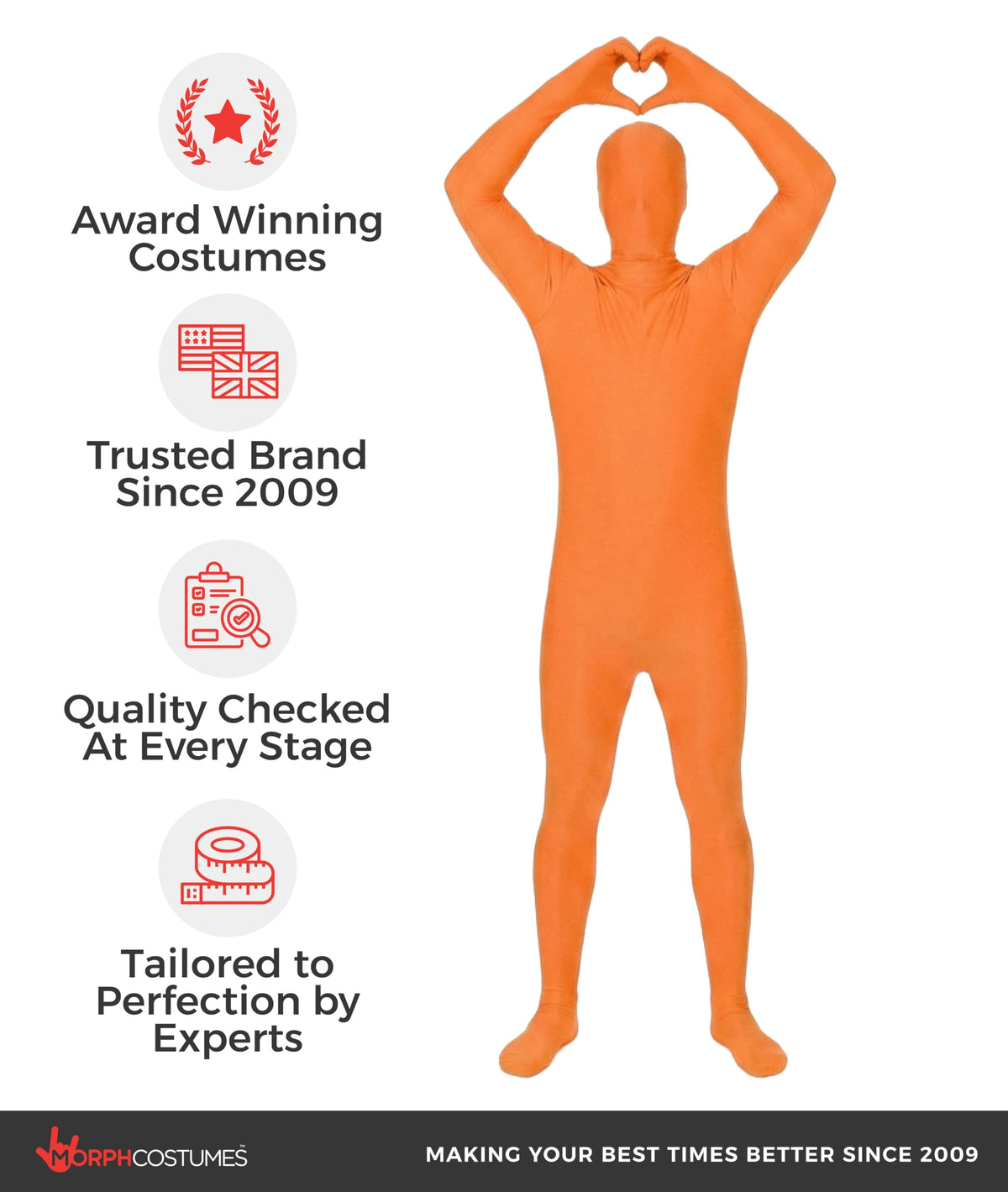 Morphsuits, Orange Morphsuit, Halloween Costume, Medium-5