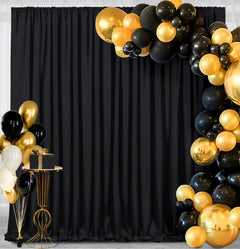 Backdrop Curtains Black Polyester Backdrop for Curtains 2 Packs 5ftx8ft-1