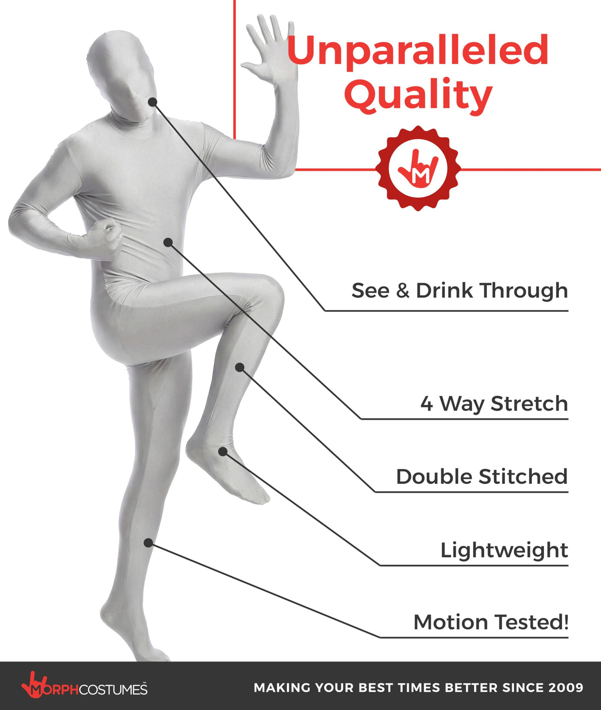 Morphsuits Morphsuit Original, Silver, Large-2