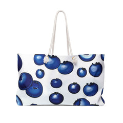 Blueberry Pattern Weekender Bag | Fruit Print Travel Tote Bag-1