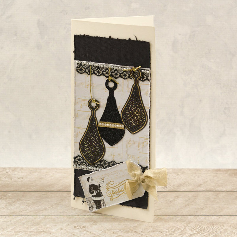 Cut, Foil and Emboss Die - Dimensional Decorations - Stippled Bauble-2
