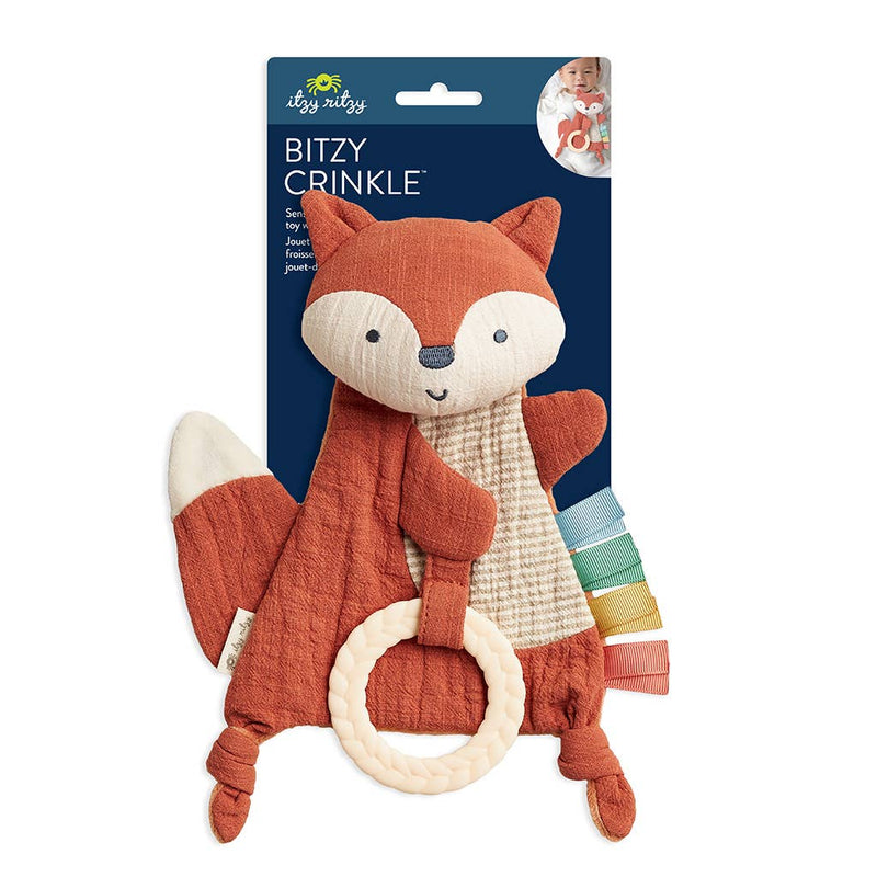 Itzy Ritzy - Fox Bitzy Crinkle™ Sensory Toy with Teether - Ages 0+-1