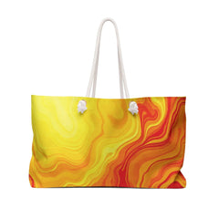 Fiery Abstract Swirl Weekender Bag | Marble Gradient Travel Tote-1