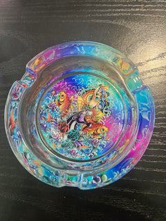 Round Glass Ashtray Panther in the Sea-1