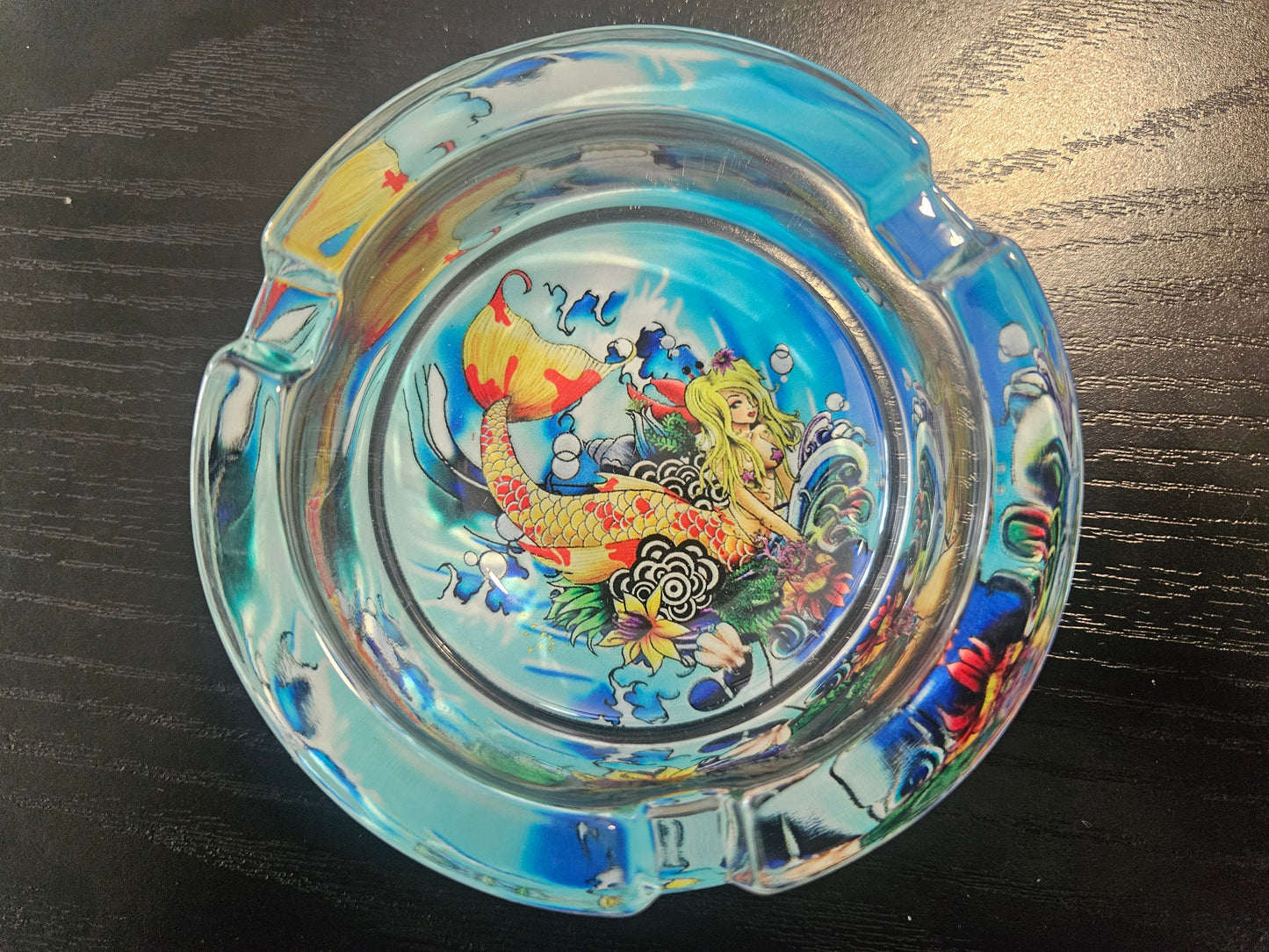 Round Glass Ashtray Mermaid