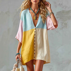 Women’s Loose-Fit Cropped Dress – Casual Relaxed Short Dress for Summer & Everyday Wear-4