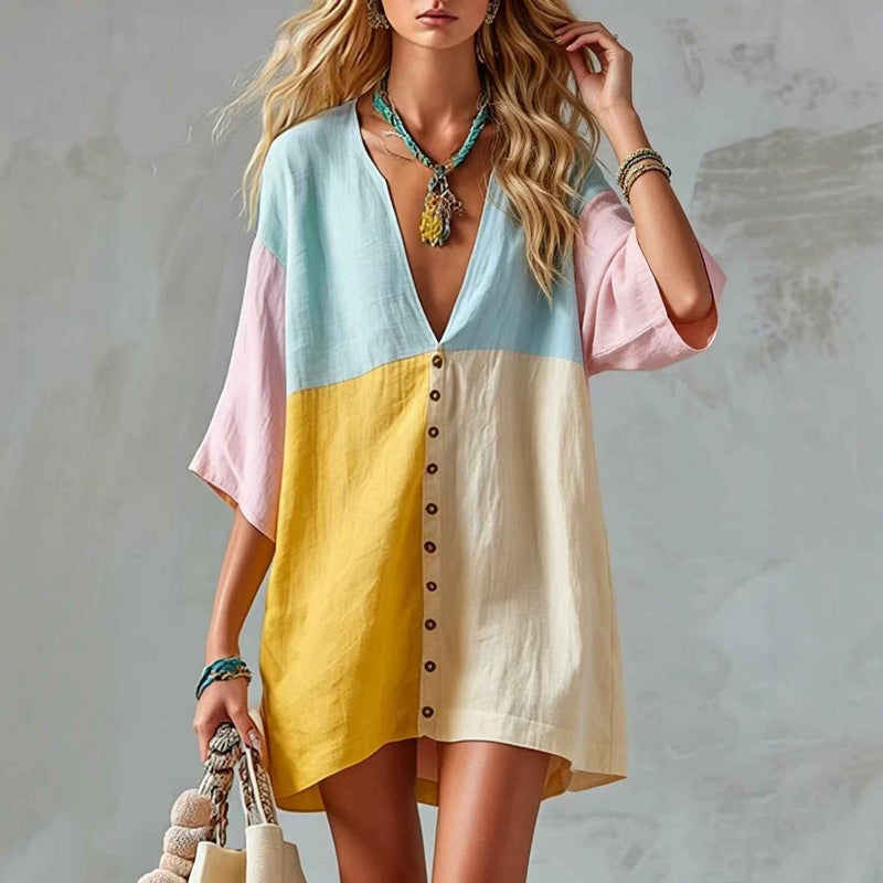 Women’s Loose-Fit Cropped Dress – Casual Relaxed Short Dress for Summer & Everyday Wear-4