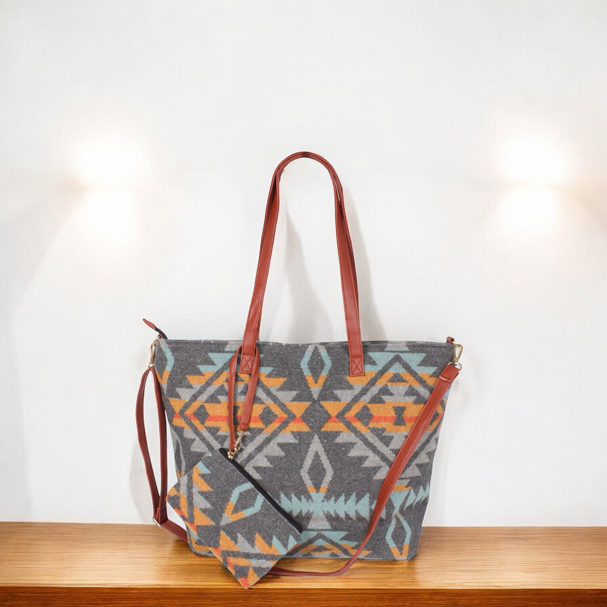 Grey and Orange Tote Bag-4