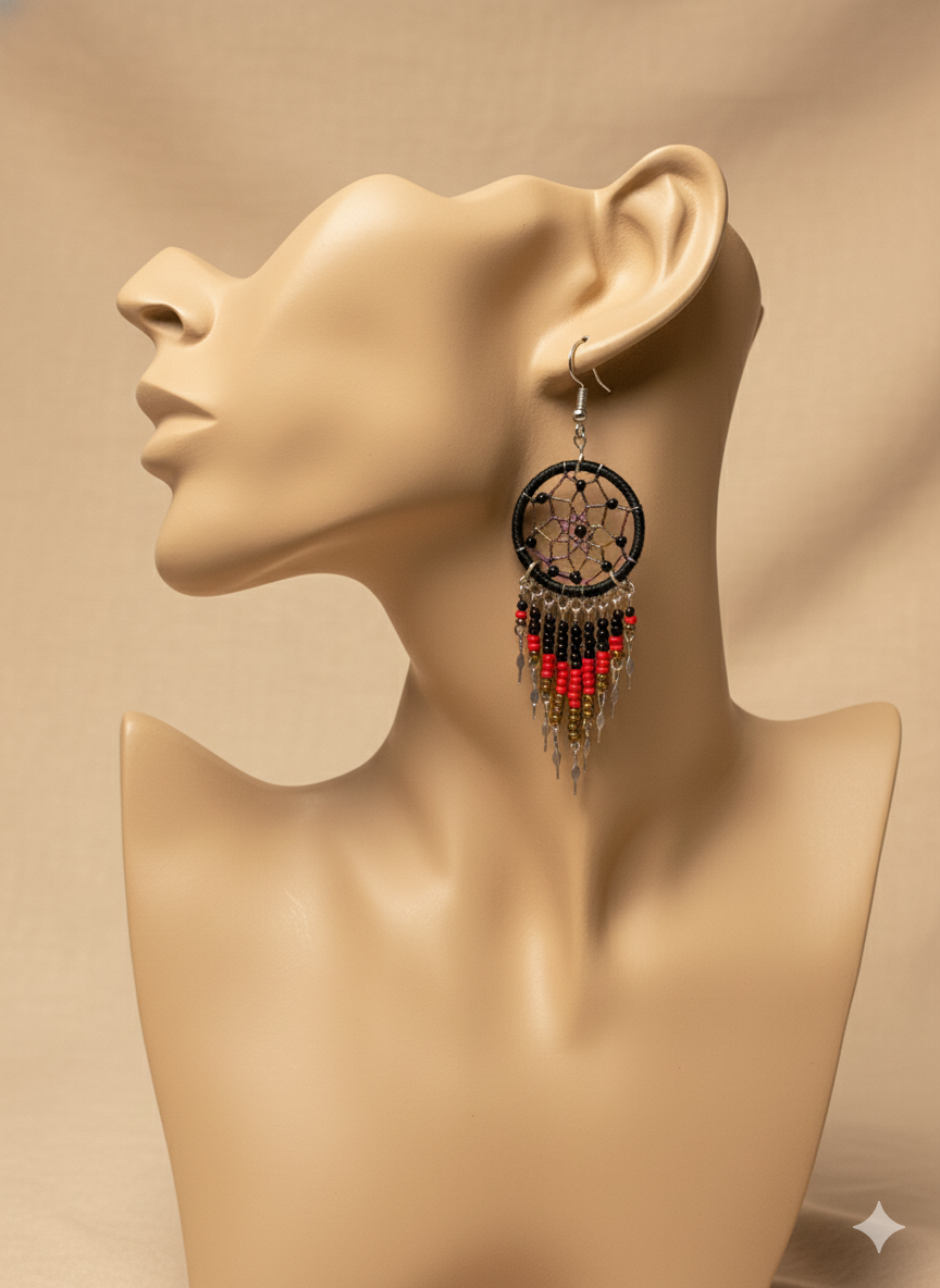 Black/red Dreamcatcher Dangles-1