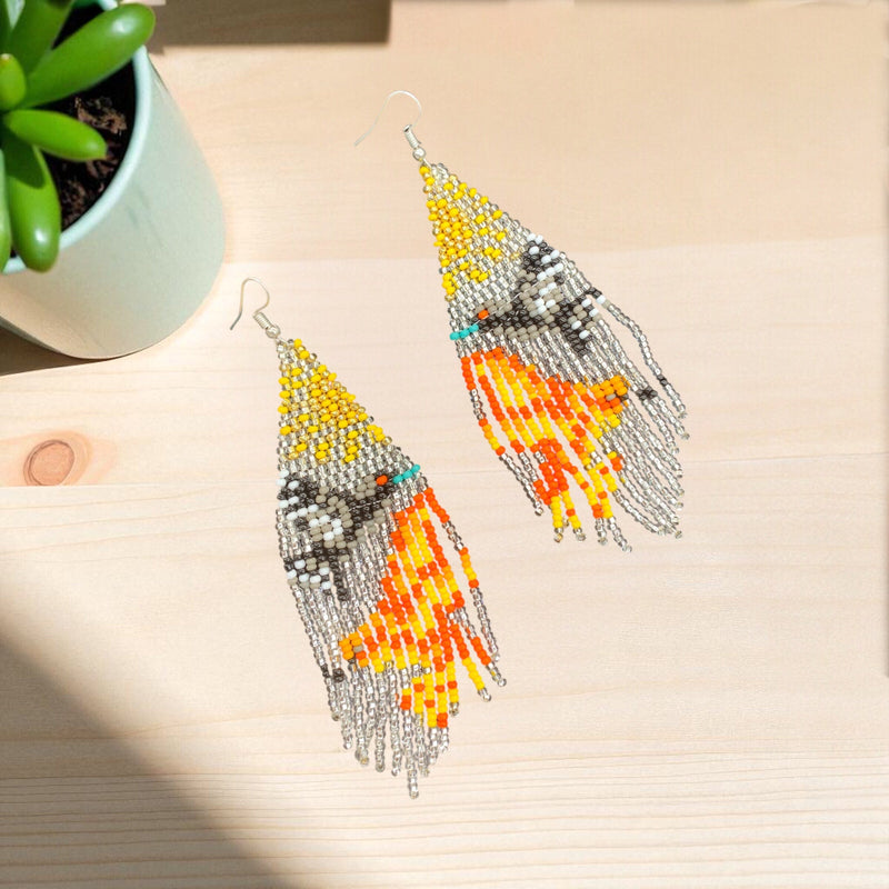 Silver Sky Dancer Beaded Earrings-3