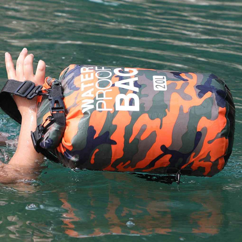 Outdoor Waterproof Bag Camouflage Polyester Double Shoulder Waterproof Bag Portable Beach Backpack-4