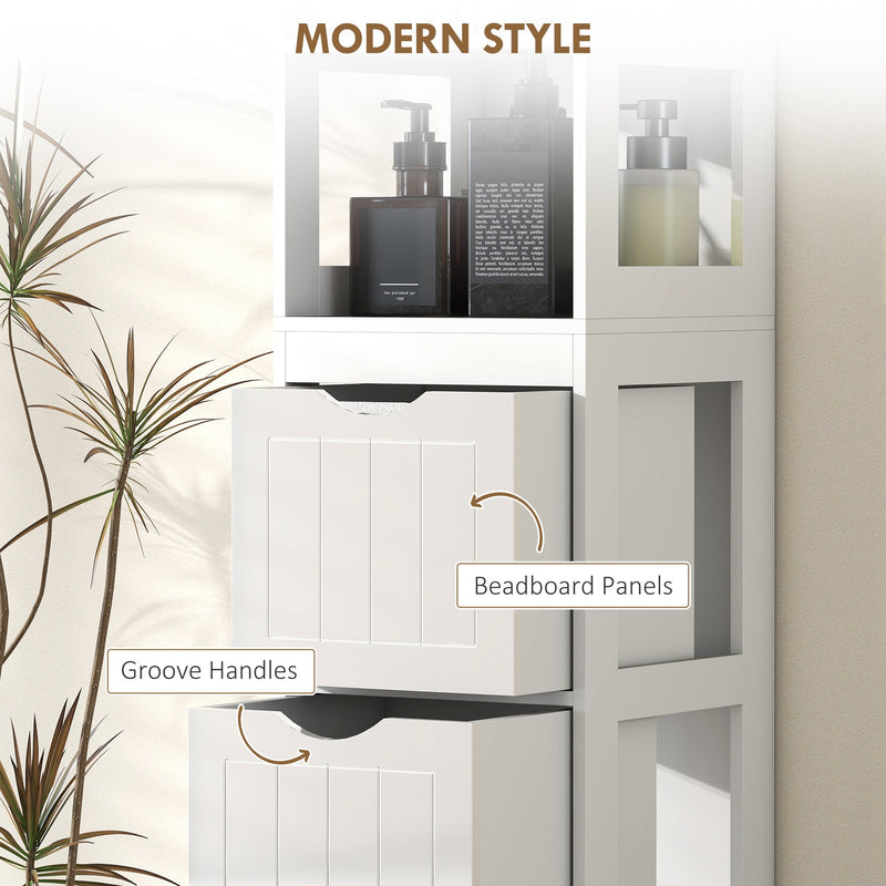 Slim Bathroom Cabinet with 3 Drawers & 2 Shelves-7