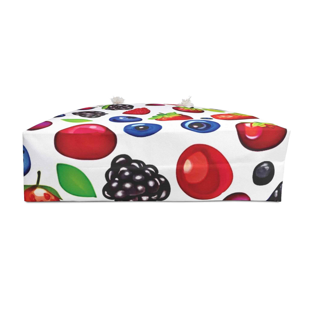 Mixed Berries Pattern Weekender Bag | Strawberries Blueberries Blackberries, Large Tote Bag-5