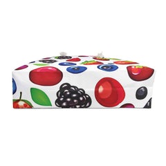 Mixed Berries Pattern Weekender Bag | Strawberries Blueberries Blackberries, Large Tote Bag-5