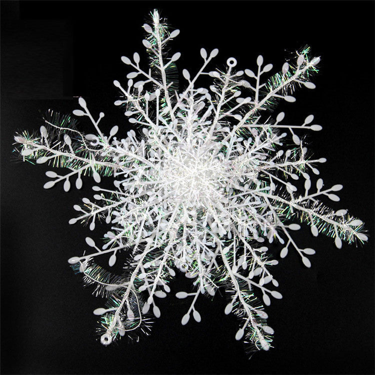 Christmas Decorations Brushed Plastic Snowflake Flakes-1