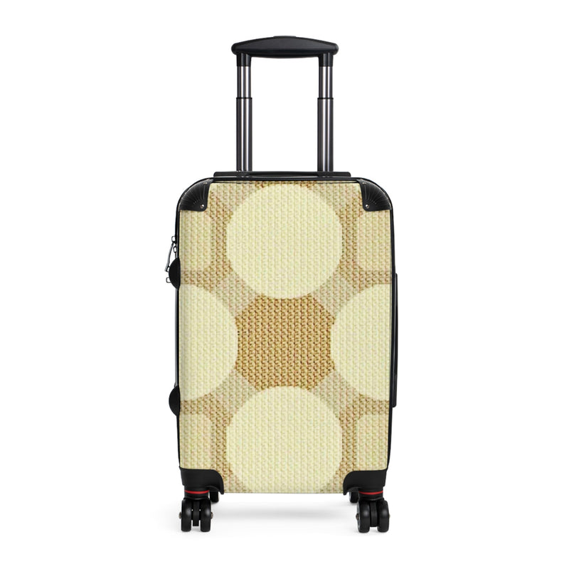 Retro Beige Circle Pattern Suitcase – Vintage Geometric Carry-On Luggage-2