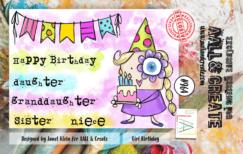 AALL and Create #964 - Kit de tampons A7 - Anniversaire Fille-1
