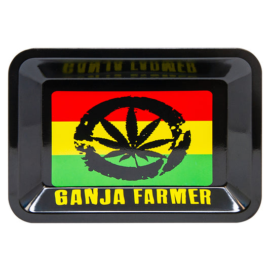 Bandeja Pequeña de Liar Hoja de Marihuana con Bandera Rasta
