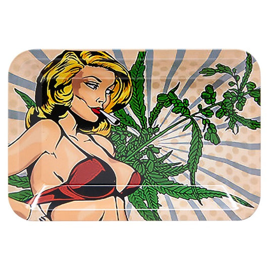 Bandeja Pequeña de Liar Hoja de Marihuana con Bandera Rasta