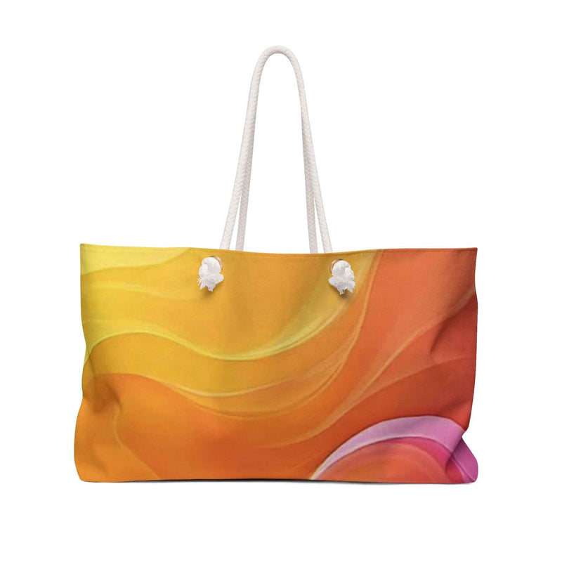 Sunset Abstract Waves Weekender Bag | Colorful Beach Tote-1