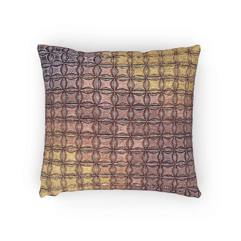 Geometric Woven Pillow | Square Grid Pattern, Textured Boho Throw Pillow-7